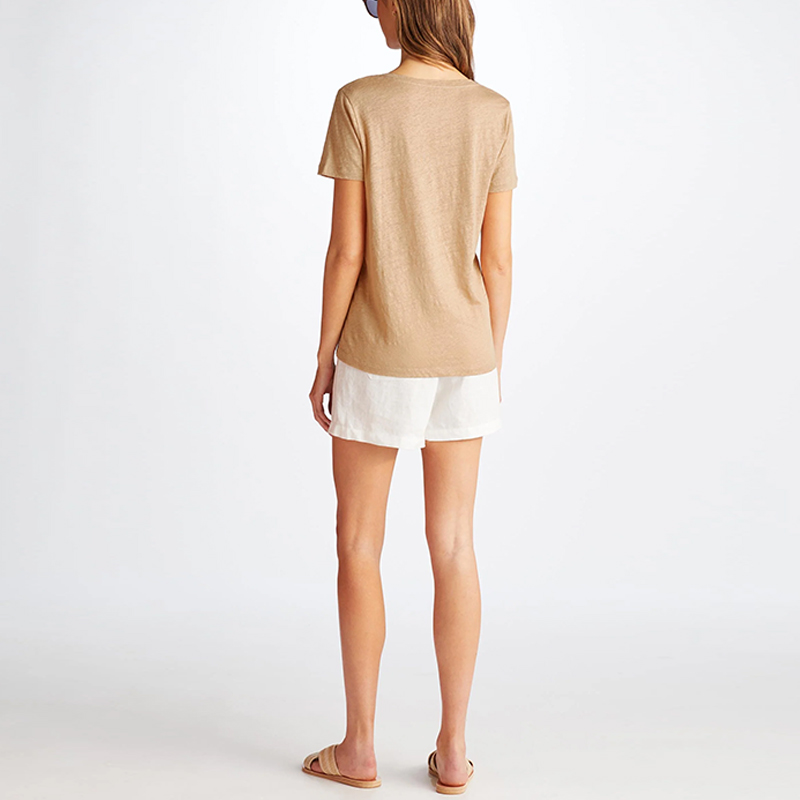 hongfeng produces linen t shirt women with breathable fabric for ultimate comfort daily.